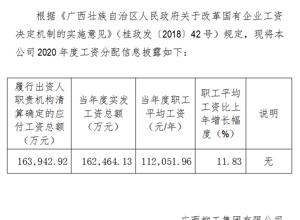2020年度工資分配信息披露公告